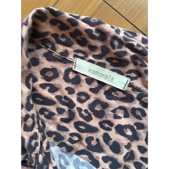 Imanorata leoopard print button up short sleeve shirt Small - Picture 4 of 9